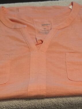Sonoma Heathered Coral V-Neck Pocket Tee